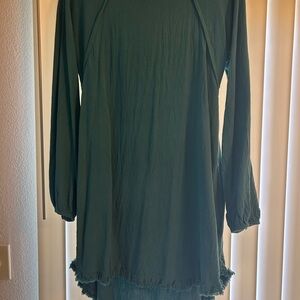 Green Long Sleeve Tunic dress